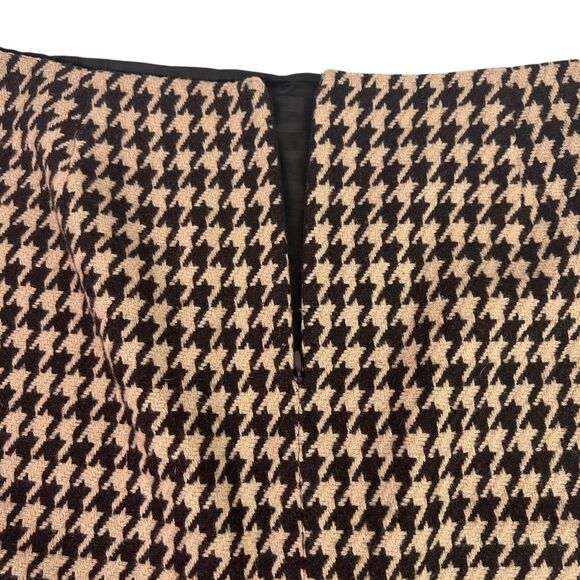 Talbots Women's Houndstooth Wool Blend Skirt size 14 Brown Camel - Picture 3 of 6